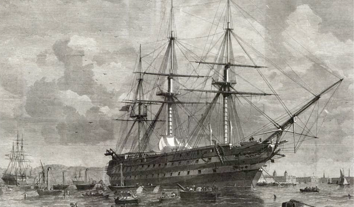 Old illustration of ships at Greenwich Peninsula